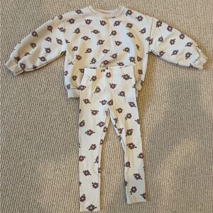 Zara Kids' PRINTED RIB SWEATSHIRT AND LEGGING SET, Size 5